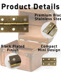 Antique Bronze Mini Folding Butt Hinges 12 Pack For Wood Doors And Small Boxes 60x34mm Pre Drilled With Screws 2.36x1.33 Inch Hardware Kit For Cabinets Crafts And DIY Projects shown with product details