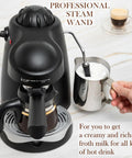Professional Espresso Maker With Built In Milk Frother And Clear Glass Carafe, Reliable 3.5 Bar Pump Pulls Smooth Shots For Homemade Lattes, steam wand frothing milk.