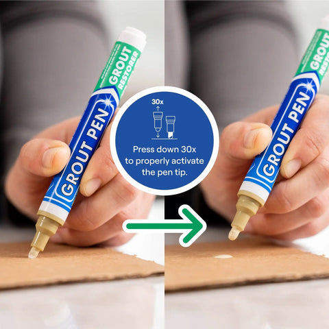 Activating Beige Grout Pen Tile Paint Marker Waterproof Grout Colorant and Sealer Pen Narrow 5mm Tip DIY Friendly Two Pack