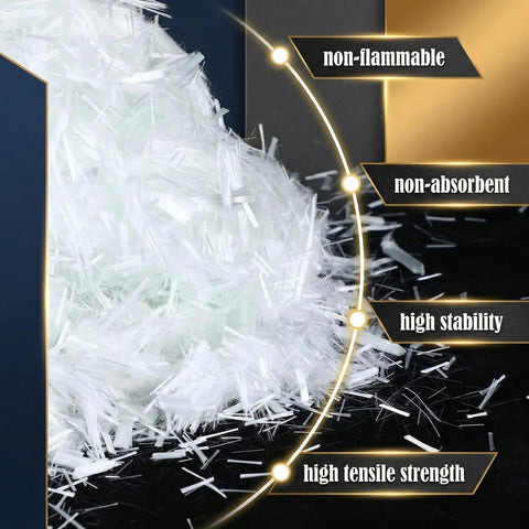 Ten Pound Fiberglass Reinforcement For Concrete And Mortar Mix, White Fibers For Seepage And Crack Resistance with properties