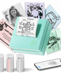 Portable Mini Sticker Printer With Three Thermal Rolls Compact Wireless Label Maker For Teachers And Craft Crews printing labels and rolls