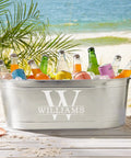 Personalized Galvanized Beverage Tub With Name And Initial For Parties, Custom Drink Cooler, 5.5 Gallons, Backyard Bar Must-Have