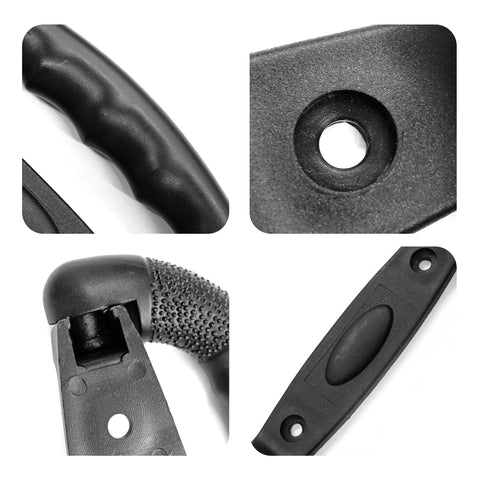 Close-up views of 2 Pack 6.3 Inch Luggage Pull Handles Plastic Grip for Suitcases Trunks Boxes and Musical Instrument Cases, Black, Durable