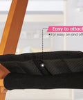 Foot Friendly Bunk Bed Ladder Pads with Soft Brushed Fabric and Anti Slip Dots, Easy Hook and Loop Straps, Black, 10x10 Inch