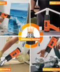 Heavy Duty 1850W Hot Air Tool With 1.5 Second Fast Heat Dual Speed Four Nozzles in use for various DIY applications