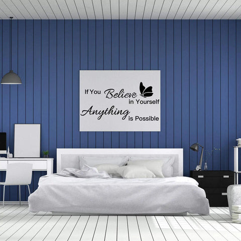 Bedroom with Two Sheets Vinyl Wall Quote Decals Set Motivational Attitude Quotes Believe In Yourself Inspirational Sayings