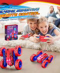 Kids playing with Remote Control Car Double Sided 360 Degree Rotation 4WD RC Toy For Kids Ages 3 To 12 2 4GHz Rechargeable Battery