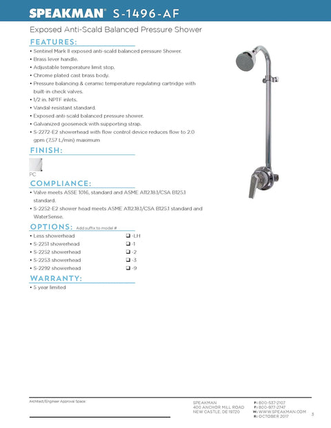 Exposed Shower Valve With Cross Handle, Pressure Balance Ceramic Temperature Regulating Cartridge in Rough Chrome Finish