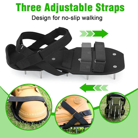 Preassembled Lawn Aerator Shoes for Grass Easy Fit With Adjustable Straps For Women And Men Durable Aluminum Base