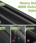 Close-up of heavy-duty 600D Oxford fabric showcasing high-quality, leakproof, tear-resistant properties for golf cart cover.