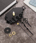 DIY Quartz Clock Movement Kit Replacement Mechanism With 0.9 Inch Pendulum Rod, Second Jump Movement, clock components on table