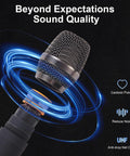 Close-up of microphone from Beast 4 Channel DJ Mixer With Dual Wireless Microphones Bluetooth MP3 Player USB Interface 48V Phantom Power Karaoke Home Party Sound Console For Live DJing And Studio Sessions showing anti-drop net cover.