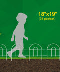 White Garden Fence Border 18 Inch High 50 Feet Long Foldable Metal Wire Panel Fencing for Yard Flower Bed Installed