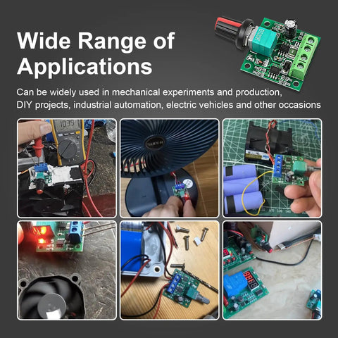 2 Pack Pwm Speed Controller For Low Voltage Dc Motors With Adjustable Driver Switch And Knob 1.8V To 12V Settings 2A 30W applications