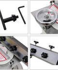 Beefy Six Inch Surface Grinder And Cutter Sharpener With Adjustable Angle Head showing accessories with handle and tools
