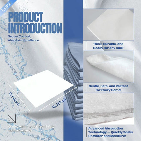 10 Pack Water Absorbent Mats 13.8 By 15.8 Inch Reusable Pads For Home Kitchen Garage And Basement Hand Wringable Quick Dry Absorbers