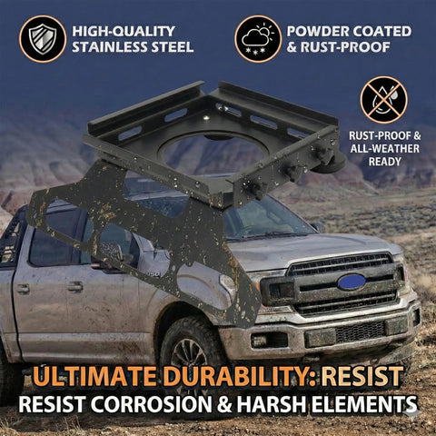 Starlink Mini Mount For Ford F Series Trucks F150 2015 And Up And F250 To F550 2017 And Up shown on a muddy Ford truck in rugged terrain