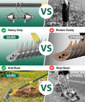 Comparison of 2-In-1 Dethatching Rake With Adjustable Head And 19 Tooth Heavy Duty Metal Tines for moss removal vs competitors.