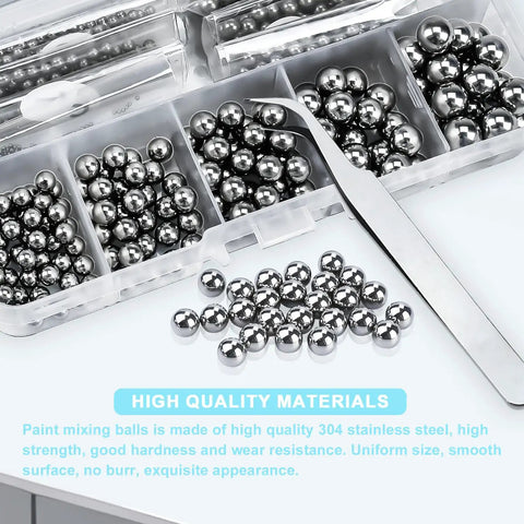 600 Piece 12 Size Stainless Steel Precision Balls Set 1 To 8 Mm For Nail Art DIY Crafts Paint Mixing Bearing Balls Kit