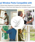 Installation of Replacement Window Latches For Vinyl RV Windows Button Style showing 10-pack snap-on fit hardware.