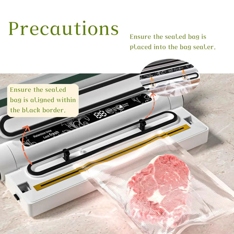 Powerful 75KPa Vacuum Sealer For Food With Digital Timer And One Touch Operation No-Fuss Quick Sealing In 10-15 Sec Compact