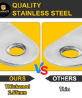 Comparison of heavy duty stainless steel L brackets with thickened and thin options for durability analysis.