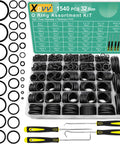 Pro Grade O Rings Kit With 1540 Pieces And 32 Sizes Of Nitrile Rubber O Rings Plus 4 Hook And Pick Set For Car Auto Vehicle Repair Plumbing Pressure Washer Air And Gas Sealing Connections Oil And Heat Resistant All In One O Ring Assortment, open case