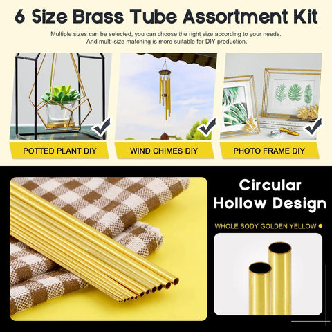 Pro Grade Brass Tube Kit Round Brass Tubes Set 6 Sizes 1mm To 3.5mm OD 0.2mm Wall 300mm Length 12 Pieces shown with DIY ideas