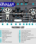 Nine Way Slide Hammer Puller Set For Dents And Dings, Front Wheel Hub Bearing And Rear Axle Removal, Twenty Piece Auto Body Repair Kit with Black Carry Box