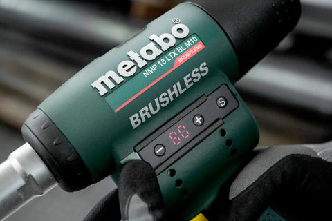 Top Shelf Professional Cordless Rivet Nut Gun Featuring Auto Reverse Mechanism And Adjustable Force Control For M10 Aluminum M8 Steel Fastening Tool Body Only In Box - close-up of control panel.