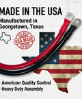 Heavy Duty 4 Gauge Battery Cable Kit with Pre Crimped 5 16 Inch Lugs, 2 Foot OFC Copper Wire for Trucks, Made in USA