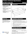 Preston Collection 24 Inch Double Bar Towel Rack In Chrome Finish, Deep 5.38 Inches technical specification sheet