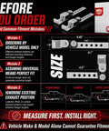 Diagram showing size and fit guidelines for 2 Pack Swivel Exhaust Hangers For Universal Exhaust System with galvanized construction.