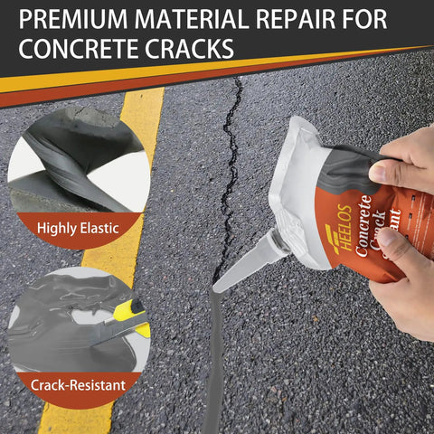 Applying 2-Pack Concrete Crack Filler Sealant Kit With High Elasticity Self Leveling Waterproof Caulking Glue on asphalt