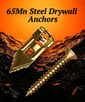 All In One 180 Piece Self Drilling Drywall Anchors Kit With 90 Winged Anchors And 90 Screws For Gypsum Board Sheetrock And Hollow Walls