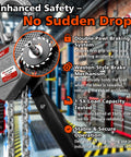 Half Ton Chain Hoist Come Along With 1100 Lbs Capacity 10 Ft Lift Aluminum Frame Steel Chain and braking system