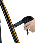 Using Zip Tie Gun And Cable Tie Install Tool With Adjustable Tension No Fuss Built In Cutter for cable management on metal tube.