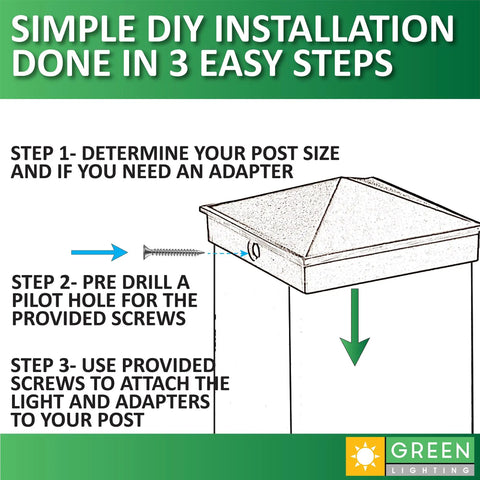 Instruction diagram for installing Brown 4x4 Aluminum Pyramid Post Cap Cover 12 Pack Fits True 3.5 x 3.5 Nominal Wood Posts Outdoor Waterproof Matte Powder Coat for Fence and Decking Low Maintenance Durable Post Caps for a Dope Backyard Vibe