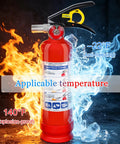 Six Pack Of Tough As Nails 2 Point 5 Lb Abc Dry Powder Fire Extinguishers With Snappy Quick Release Handles For Instant Home Kitchen Car Rv And Office Flame Control against a fiery and icy background.