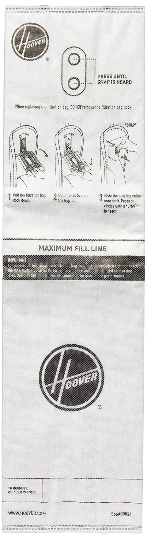Cordless Vacuum Bags 6 Pack For ONEPWR Vacs With Advanced HEPA Filtration 5 Layer Design Trapping 99.9 Percent Of Dust Dirt And Allergens White Part AH15600 Refill, showing detailed instructions and logo on the packaging.