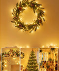 Battery Operated Fairy Lights 10Ft 120 LED Firecracker String Lights With 6 Hour Timer Waterproof Silver Wire decorating wreath