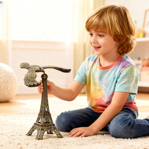 Hella Impressive Balancing Eagle Sculpture Desk Flex For Home Office Tabletop Shelf Decor Solid Wooden Base Centerpiece Adding Serious Visual Vibes To Any Living Area Or Workspace Today