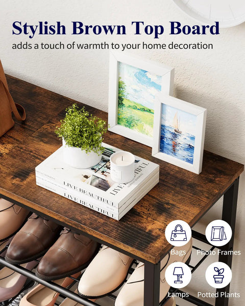Super Slim Four Tier Shoe Rack For Closet Saves Major Floor Space And Stays Slick Brown, Footwear Organizer Holds All Of Your Kicks Easily While Featuring A Spacious Top Shelf For Storage Gear, Making This A No Sweat Home Organization Win For Sure