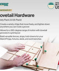 Hands using Dovetail Hardware Variety Pack 2.0 for woodworking track system, building flexible fences and stops, slide and lock setup.