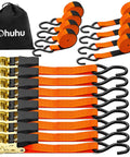 Heavy Duty Ratchet Tie Down Straps 8 Pack 15 Ft Each 500 Lb Load Capacity 1500 Lb Break Strength Cargo Straps For Moving Appliances