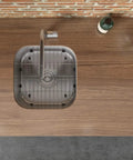Top view of 13x15 Inch Undermount Bar Sink For Small Kitchens, 16 Gauge Stainless Steel One Bowl With Brushed Finish That Hides Scratches