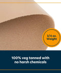 Smooth 12x12 inch Straight Up Quality Veg Tan Cowhide Sheets For Authentic Leather Crafting with 3/4 oz thickness.