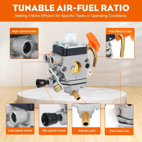 FS90R Carburetor Upgrade For Trimmers Fits FS90R FS110R FS90 FS100RX FS110 90R 110R ZAMA C1Q S174 4180 120 0611 Compatible