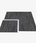 Wood Grain Interlocking Foam Floor Tiles Three Eighths Inch Thick Anti Fatigue Mats EVA Flooring Carbon Color 100 Sq Ft Coverage