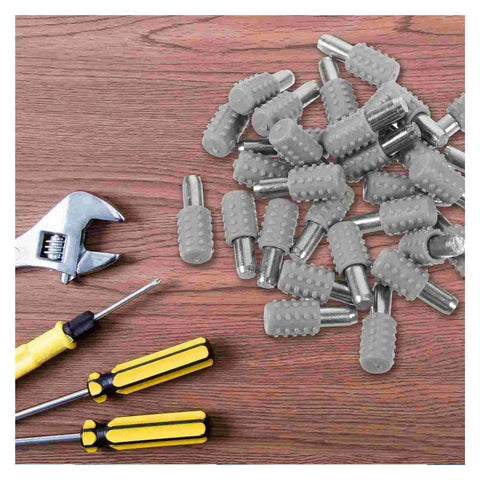 Heavy Duty Nickel Plated Shelf Pins And Bracket Set For Closet Cabinets Wardrobe And Bookcase Support 200 Pieces on wooden surface
